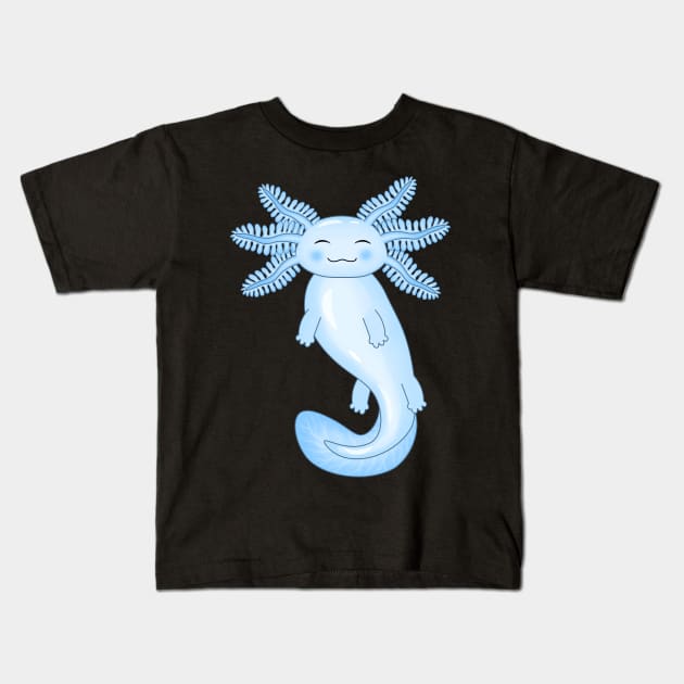 Blue Axolotl Kids T-Shirt by Purrfect